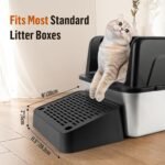 Cat Litter Box Ramp, Cat Litter Box Step Mat with Filter Function, Cats Litters Catcher for Self-Cleaning Boxes, Pet Pedal Stool Ideal for Kitten & Elderly Cats (Black) - Image 5