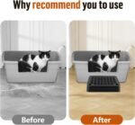 Cat Litter Box Ramp, Cat Litter Box Step Mat with Filter Function, Cats Litters Catcher for Self-Cleaning Boxes, Pet Pedal Stool Ideal for Kitten & Elderly Cats (Black) - Image 6