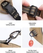 Tactical Dog Harness and Leash Set for Small Medium Large Dogs Reflective Pet Harness Waterproof Adjustable Dog Vest Handle Bag Night Easy Walk Hiking Training (Black, Small) - Image 5