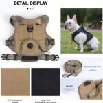 Tactical Dog Harness and Leash Set for Small Medium Large Dogs Reflective Pet Harness Waterproof Adjustable Dog Vest Handle Bag Night Easy Walk Hiking Training (Black, Small) - Image 6