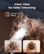 oneisall Low-Noise Dog Paw Trimmer with LED Light, Paw Trimmer for Dogs &Cats 0.8inch/20mm Wide Blade, 35dB Cordless Electric Pet Paw Grooming Clippers for Paws, Ears, Face, Rump - Image 4