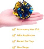 PET SHOW 20 Pcs Cat Crinkle Toy Ball 2.5inch Mylar Cat Pounce Chase Toys Colorful Paper Ball Chase Training Activity for Cats Kittens - Image 4