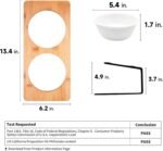 FUKUMARU Elevated Cat Ceramic Bowls, Small Dog 15° Tilted Raised Food Feeding Dishes, Solid Bamboo Water Stand Feeder Set for Cats and Puppy - Image 4