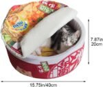 Funny Ramen Cat Bed Instant Noodle Shape Pet Sofa Winter Pet Sleeping Bag Pet Nest for Small Cats and Dogs - Image 4