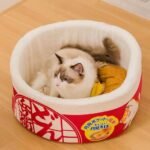 Funny Ramen Cat Bed Instant Noodle Shape Pet Sofa Winter Pet Sleeping Bag Pet Nest for Small Cats and Dogs - Image 5