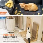 PETKARAY Cat Scratcher, Sisal Cat Scratch Pad, L Shape Cat Scratching Board for Indoor Cats, Floor Mounted Scratcher with Mouse Toy Catnip - Image 4