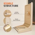 PETKARAY Cat Scratcher, Sisal Cat Scratch Pad, L Shape Cat Scratching Board for Indoor Cats, Floor Mounted Scratcher with Mouse Toy Catnip - Image 5