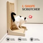 PETKARAY Cat Scratcher, Sisal Cat Scratch Pad, L Shape Cat Scratching Board for Indoor Cats, Floor Mounted Scratcher with Mouse Toy Catnip - Image 6