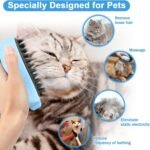 Nepfaivy Cat Steam Brush for Cats - Cat Comb with Steam for Shedding Long Haired Cats, Steamy Cat Grooming Brush for Removing Loose Hair, Blue - Image 3