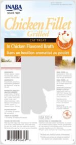 INABA Premium Hand-Cut Grilled Chicken Fillet Cat Treats/Topper with Vitamin E and Green Tea Extract, 25 Grams Each, Pack of 6, Chicken Broth - Image 8