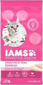 IAMS Proactive Health Sensitive Digestion & Skin Adult Dry Cat Food – Turkey – 2.72KG (5.9LB) Bag - Image 3
