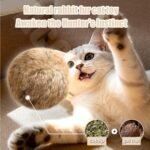 Rabbit Fur Ball Cat Toy, 3.9in Real Rabbit Cat Pom Pom Ball, Interactive Cats Toy with Catnip, Soft Fluffy Balls Toys for Indoor Cats Exercise - Image 4