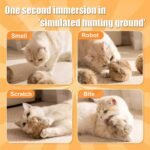 Rabbit Fur Ball Cat Toy, 3.9in Real Rabbit Cat Pom Pom Ball, Interactive Cats Toy with Catnip, Soft Fluffy Balls Toys for Indoor Cats Exercise - Image 6