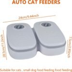 2 Meal Automatic Pet Feeder, 48H Timer Dry and Wet Food Dispenser for Cats, Nonslip Automatic Dog and Cat Feeder, Battery Powered Wet Dry Cat Food Dispenser for Pets Dogs - Image 4