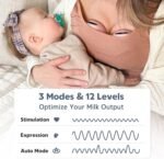 MomMed Double Wearable Breast Pump, 24mm All-in-One Painless Breastfeeding HandsFree Pump with 3 Modes & 12 Levels, Leak-Proof Design & Low Noise - Image 7