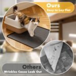 Pieviev Silicone Cat Litter Trapping Mat, 86X 56CM Large Cat Litter Mat, Easy to Clean & Soft on Kitty Paws, Waterproof Kitty Litter Pads for Indoor Cats, Dark Gray - Image 4