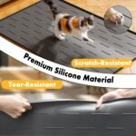 Pieviev Silicone Cat Litter Trapping Mat, 86X 56CM Large Cat Litter Mat, Easy to Clean & Soft on Kitty Paws, Waterproof Kitty Litter Pads for Indoor Cats, Dark Gray - Image 8