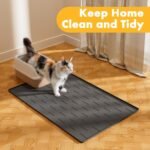 Pieviev Silicone Cat Litter Trapping Mat, 86X 56CM Large Cat Litter Mat, Easy to Clean & Soft on Kitty Paws, Waterproof Kitty Litter Pads for Indoor Cats, Dark Gray - Image 10