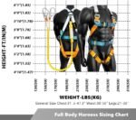Fall Protection Full-Body Safety Harness, Vented & Padded Shoulder, Legs & Back - Image 8