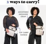 Fit & Fresh Dual Compartment Lunch Bag For Women, Insulated Extra Large Meal Prep Lunch Bag With Matching Containers, Front Pocket, Adjustable Strap, Westminster Lunch Bag, Black & White Dot - Image 7