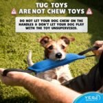 Dog Bite Tug Toy - 30x9 cm - Durable Blue Pull Toy with 2 Soft & Strong Handles - Tough Nylon Bite Pillow for Small to Medium Dogs - Ideal for Tug of War, Fetch, Puppy Training - by Yes4Quality - Image 8