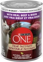 Purina ONE Tender Cuts True Instinct Wet Dog Food, in Gravy with Beef & Bison - 368 g Can (12 Pack) - Image 3