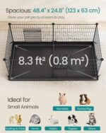 SONGMICS Pet Playpen, Small Animal Cage, Exercise Pen and Enclosure, 48.4 x 24.8 x 18.1 Inches ULPI07H - Image 4