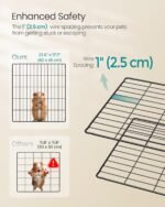 SONGMICS Pet Playpen, Small Animal Cage, Exercise Pen and Enclosure, 48.4 x 24.8 x 18.1 Inches ULPI07H - Image 5