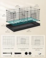 SONGMICS Pet Playpen, Small Animal Cage, Exercise Pen and Enclosure, 48.4 x 24.8 x 18.1 Inches ULPI07H - Image 6