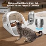 Stainless Steel Bowls and Mat Set for Automatic Microchip Pet Feeder, YOIHABV 2 Single SUS 304 Bowls and 1 Silicone Mat, Keep Food Fresh, Easy to Clean, Protect Cat Feeder - Image 3