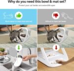 Stainless Steel Bowls and Mat Set for Automatic Microchip Pet Feeder, YOIHABV 2 Single SUS 304 Bowls and 1 Silicone Mat, Keep Food Fresh, Easy to Clean, Protect Cat Feeder - Image 4