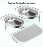 Stainless Steel Bowls and Mat Set for Automatic Microchip Pet Feeder, YOIHABV 2 Single SUS 304 Bowls and 1 Silicone Mat, Keep Food Fresh, Easy to Clean, Protect Cat Feeder - Image 6