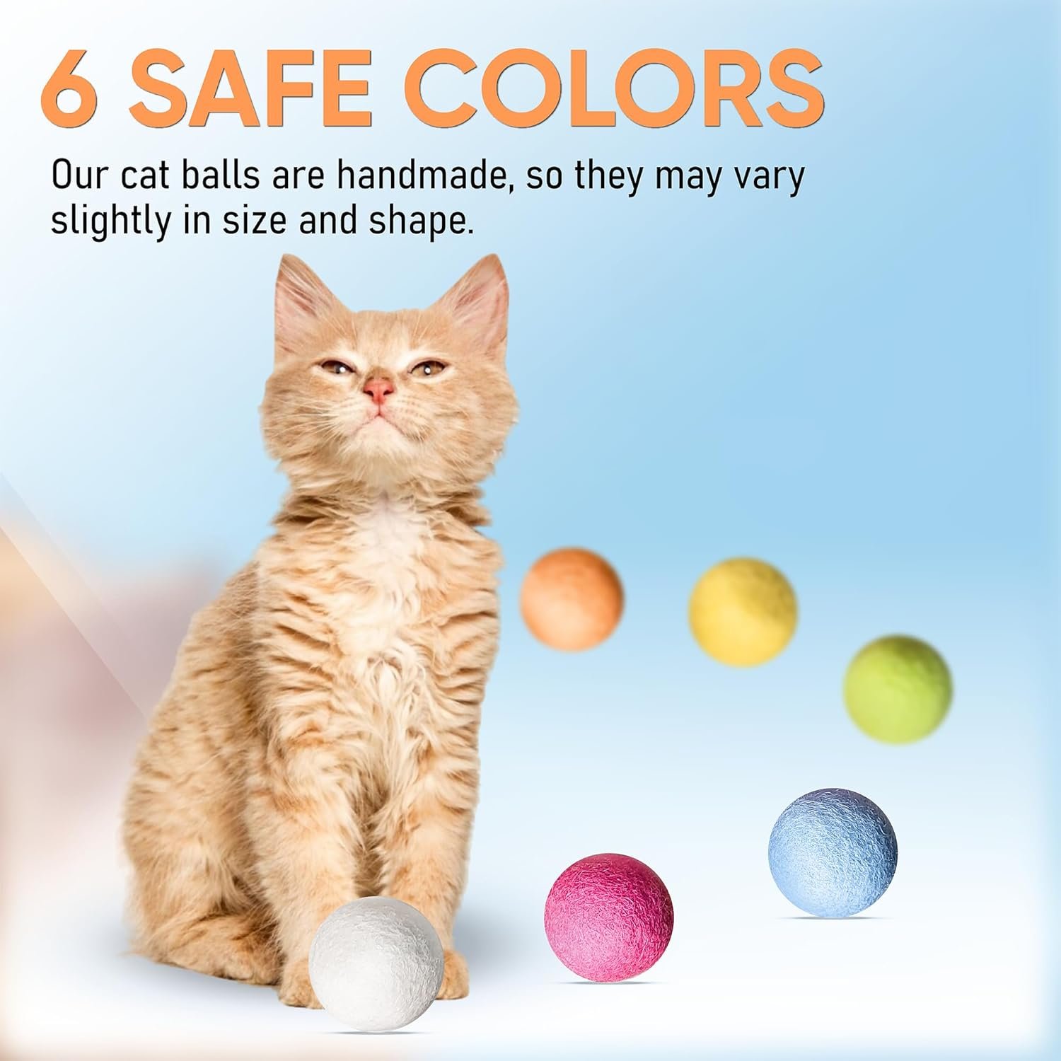 TIMIKO Cat Toys Balls, 100% Natural Wool, 2 Sizes 6 Colors, Non-Toxic, Cat Toys for Indoor Cats, Interactive Cat Toys, Cat Fetch Toy, Cat Balls Toys for Kitty Kitten - Image 4