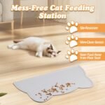 Elevated Cat Bowls with Food Mat & Metal Stand - 7.1" Wide Stainless Steel Whisker Friendly Dishes, 15° Tilt for Cats/Kittens/Small Dogs, Indoor/Outdoor & Travel Use (2-Pack) HBGmao-hao - Image 6