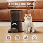 Automatic Cat Feeder, 4L Timed Cat Dry Food Dispenser, Pet Feeder up to 6 Meals and 30 Portions per Day, 10S Voice Record, Dual Power Supply, Non-Slip Base, Auto Pet Feeder for Cats and Small Dogs - Image 3
