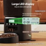 Automatic Cat Feeder, 4L Timed Cat Dry Food Dispenser, Pet Feeder up to 6 Meals and 30 Portions per Day, 10S Voice Record, Dual Power Supply, Non-Slip Base, Auto Pet Feeder for Cats and Small Dogs - Image 5