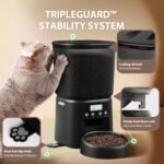 Automatic Cat Feeder, 4L Timed Cat Dry Food Dispenser, Pet Feeder up to 6 Meals and 30 Portions per Day, 10S Voice Record, Dual Power Supply, Non-Slip Base, Auto Pet Feeder for Cats and Small Dogs - Image 8
