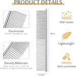 Dog Combs for Grooming, Metal Cat Comb for Removing Tangles and Knots, Professional Grooming Tool for Long Haired Dog, Cat and other pets - Image 3