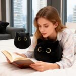 Black Cat Plush Toy, 7.8" Cute Pluhies Cat Stuffed Animal Soft Plush Doll Kwaii Cat Shaped Design Sofa Dolls Pillows for Boys Girls - Image 6