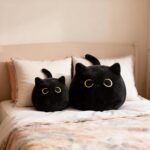 Black Cat Plush Toy, 7.8" Cute Pluhies Cat Stuffed Animal Soft Plush Doll Kwaii Cat Shaped Design Sofa Dolls Pillows for Boys Girls - Image 7