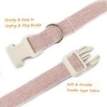 Cotton Hemp Dog Collar Adjustable, Pink Dog Collar Soft Natural Fabric with Quick Release, Cute Wedding Puppy Necklace for Small Medium Large Dog, Pink-S - Image 6