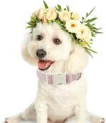 Cotton Hemp Dog Collar Adjustable, Pink Dog Collar Soft Natural Fabric with Quick Release, Cute Wedding Puppy Necklace for Small Medium Large Dog, Pink-S - Image 9