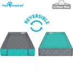 Paw Inspired Critter Box Washable Cage Liner, Reversible Fleece Bedding with Raised Sides for Guinea Pigs, Ferrets, Chinchillas, Hedgehogs, Small Animals (Critter Nation, Gray/Green) - Image 6