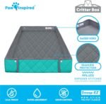 Paw Inspired Critter Box Washable Cage Liner, Reversible Fleece Bedding with Raised Sides for Guinea Pigs, Ferrets, Chinchillas, Hedgehogs, Small Animals (Critter Nation, Gray/Green) - Image 7