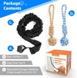 LOOBANI Spring Pole Dog Rope Toys - Tug of War Dog Toy for Pitbull Medium to Large Dogs, Indoor Outdoor Use Bungee Hanging Exercise Ropes Muscle Builder Interactive Toys (Door Hanging Style) - Image 9