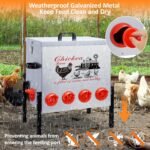 100LBS Large Capacity Automatic Chicken Feeder, Heavy-Duty Metal Feeder Box with 10 Feeding Ports, Anti-Waste Design, Height-Adjustable Legs & Secure Locking Lid for Chickens, Ducks & Poultry - Image 4