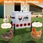 100LBS Large Capacity Automatic Chicken Feeder, Heavy-Duty Metal Feeder Box with 10 Feeding Ports, Anti-Waste Design, Height-Adjustable Legs & Secure Locking Lid for Chickens, Ducks & Poultry - Image 9