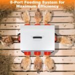 100LBS Large Capacity Automatic Chicken Feeder, Heavy-Duty Metal Feeder Box with 10 Feeding Ports, Anti-Waste Design, Height-Adjustable Legs & Secure Locking Lid for Chickens, Ducks & Poultry - Image 10