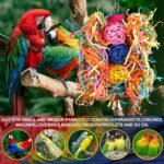 Bird Toys Rope Perch with Bell Colorful Bird Chewing Shredding Foraging Toys Parrot Swing Climbing Standing Hanging Toys Cage Accessories for Conure Cockatiel Budgies Lovebird - Image 5