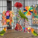 Bird Toys Rope Perch with Bell Colorful Bird Chewing Shredding Foraging Toys Parrot Swing Climbing Standing Hanging Toys Cage Accessories for Conure Cockatiel Budgies Lovebird - Image 6